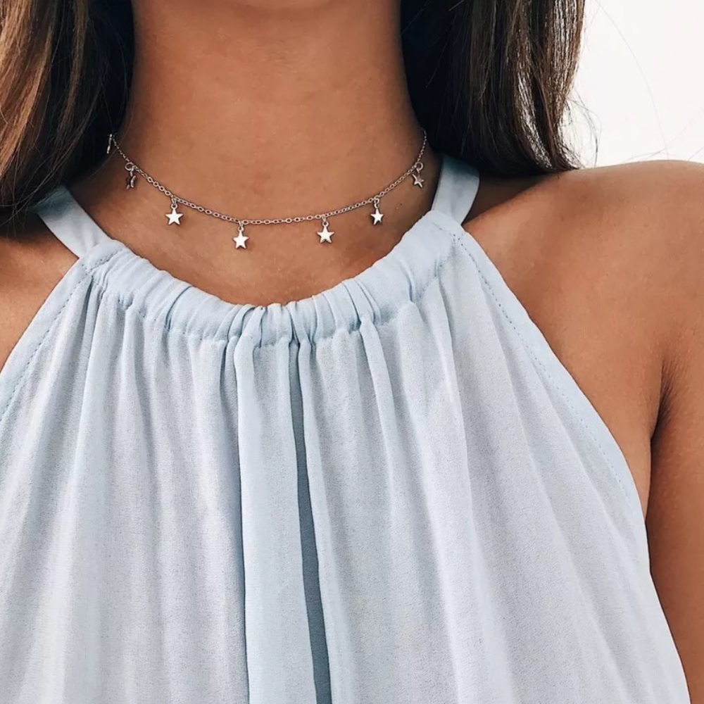 ☆ RESTOCKED! Dainty Boho Star Tassel Choker ☆ - Picture 2 of 4